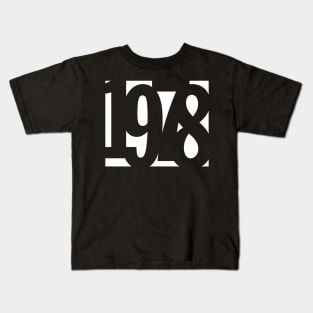 1978 Funky Overlapping Reverse Numbers for Dark Backgrounds Kids T-Shirt